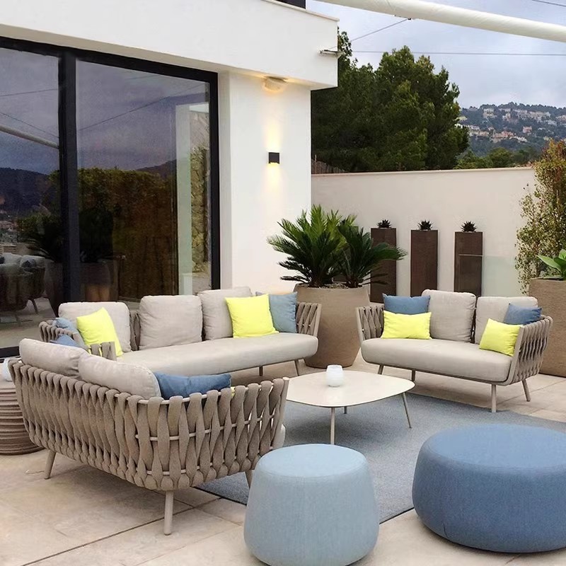 Front Porch Pool Outdoor Corner Rope Sofa Furniture