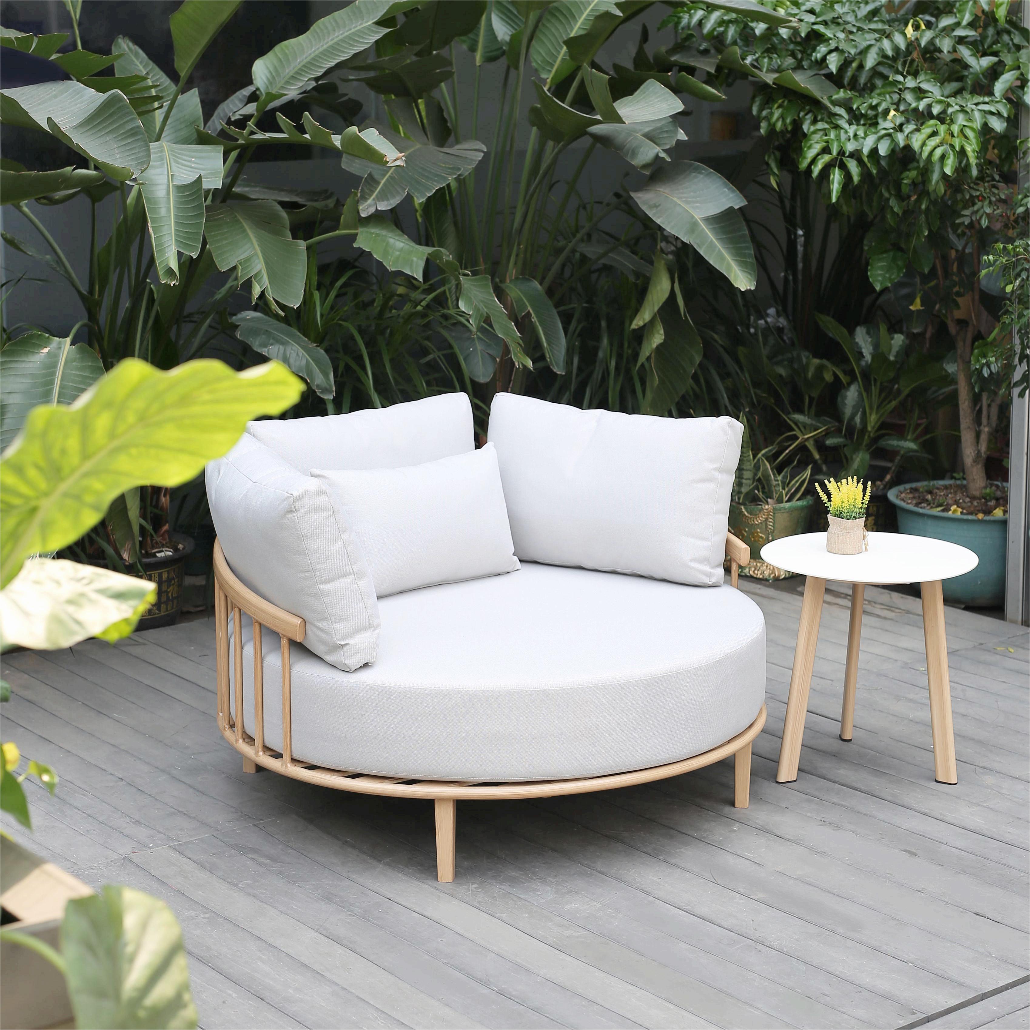 luxury hotel solid wood teak round daybed