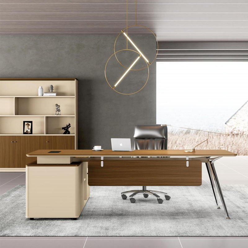 rustic modern compact secretary office workstation desk set