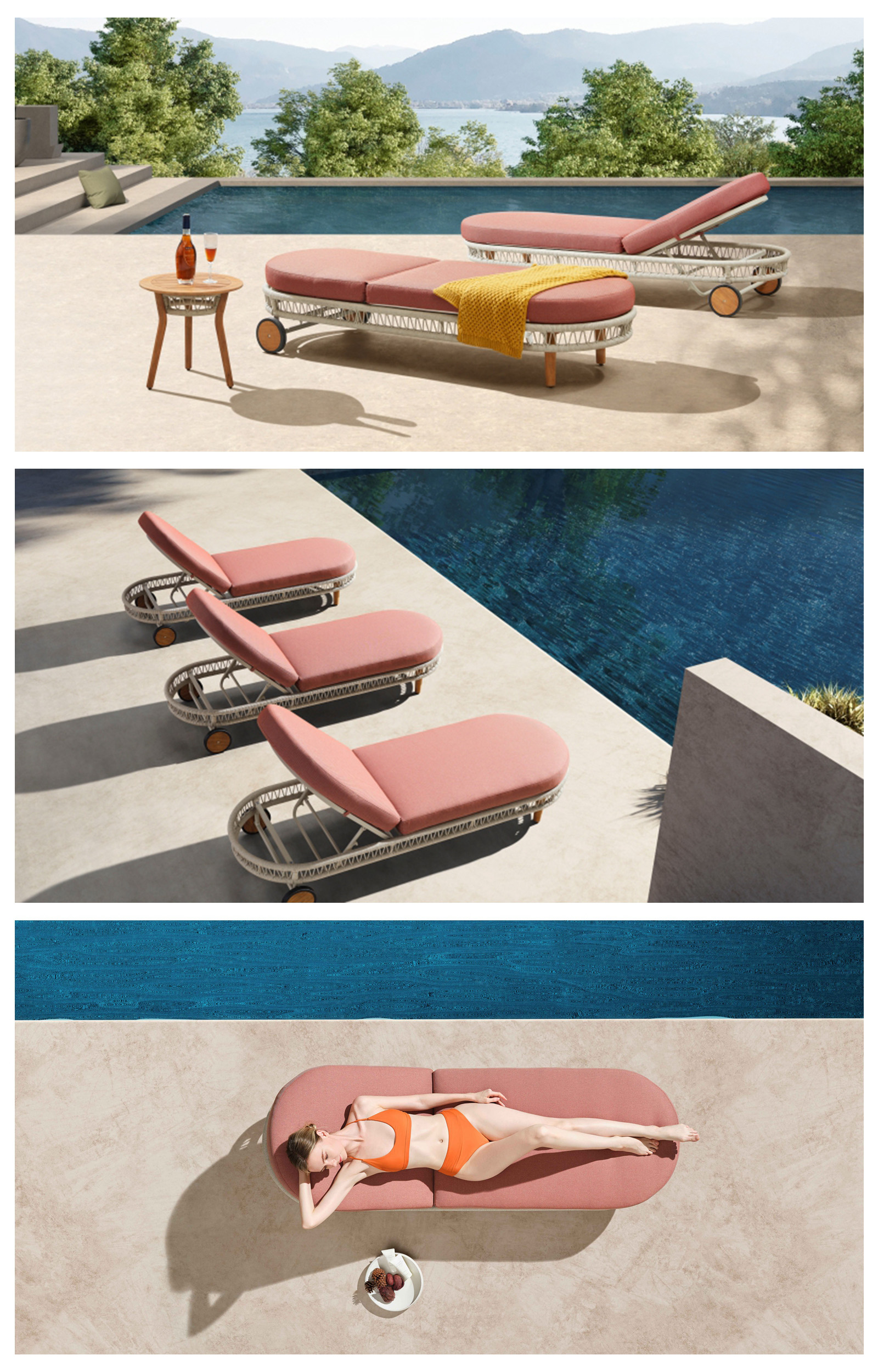 in pool lounge chairs