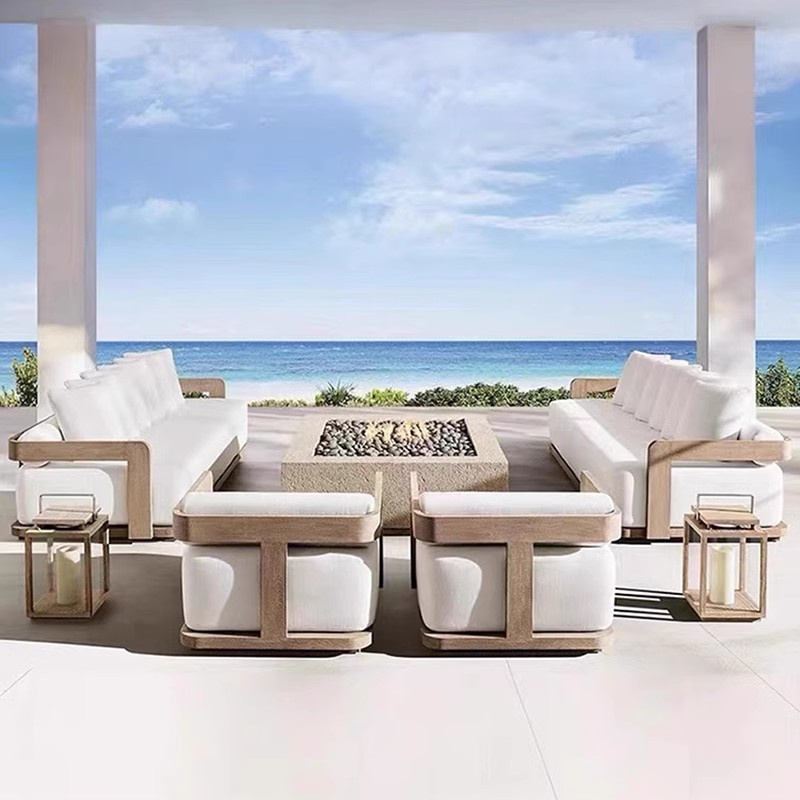 Extra Large Teak Modular Outdoor Sofa For Garden