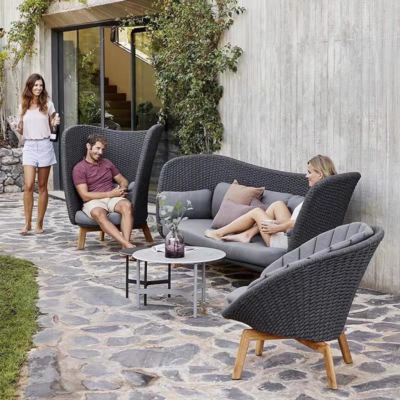Contemporary Quality Weatherproo Black Garden Furniture Sofa