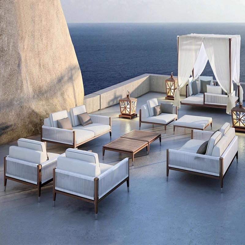 High Quality Modern White Garden Patio Sofa Set Outdoor