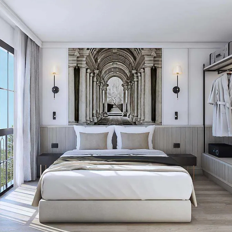 luxury hotel style platform queen bed room suites