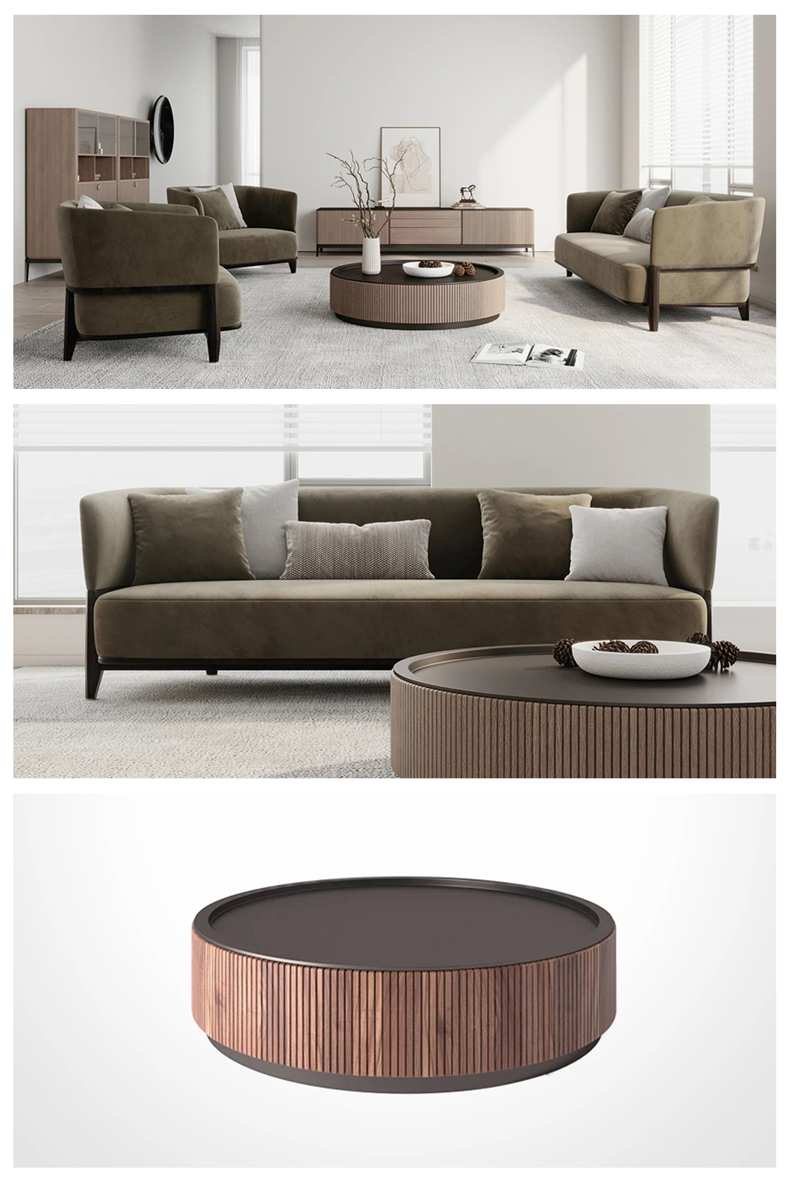 round wooden coffee table