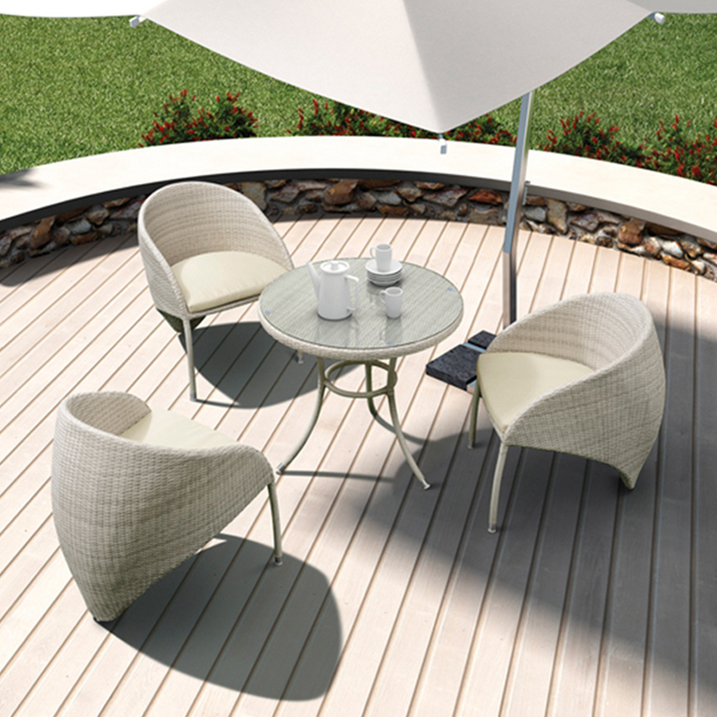 Unique Courtyard Outdoor Rattan 3 seater dining set