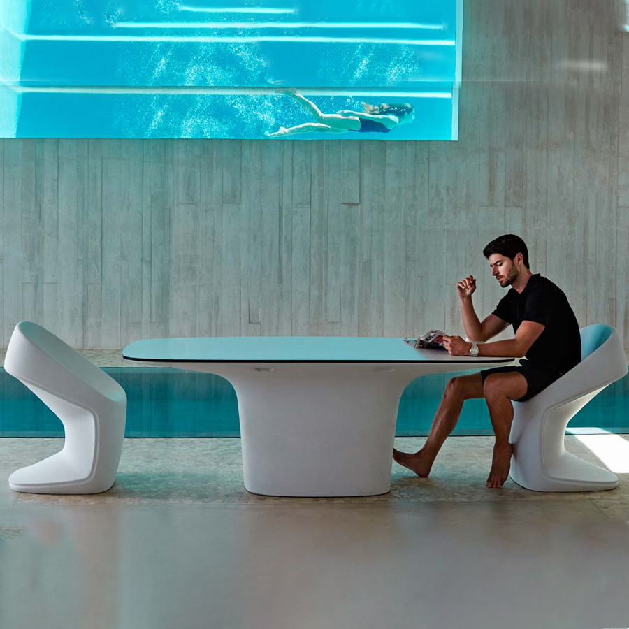 poxy resin white outdoor dining table