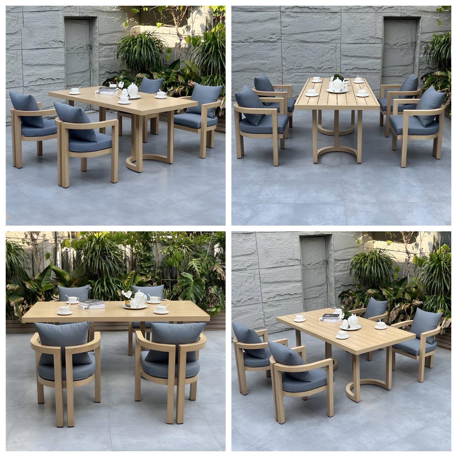 wooden garden table and chairs (1)