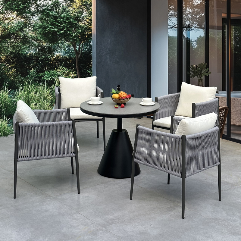 aluminum rope garden outdoor table and chair set
