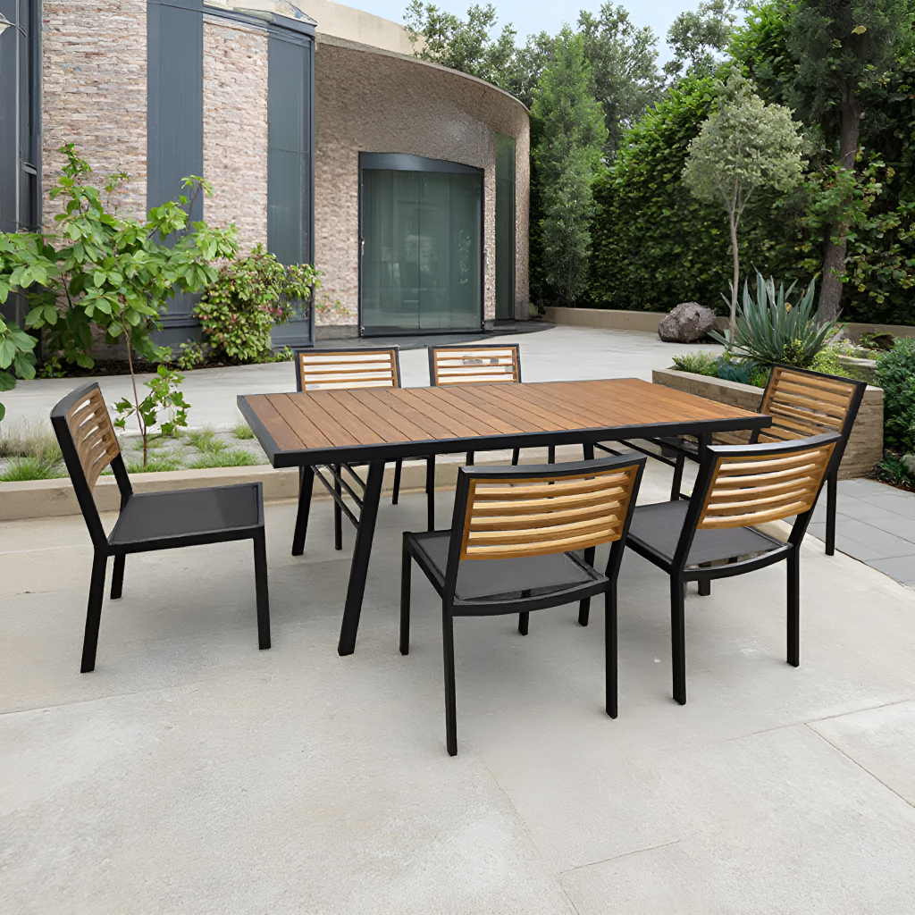 Garden Outdoor Patio Balcony Wooden Dining Table Set