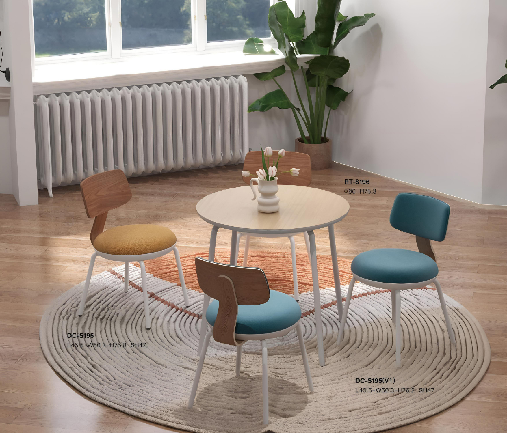 nice modern marble round dining table set design