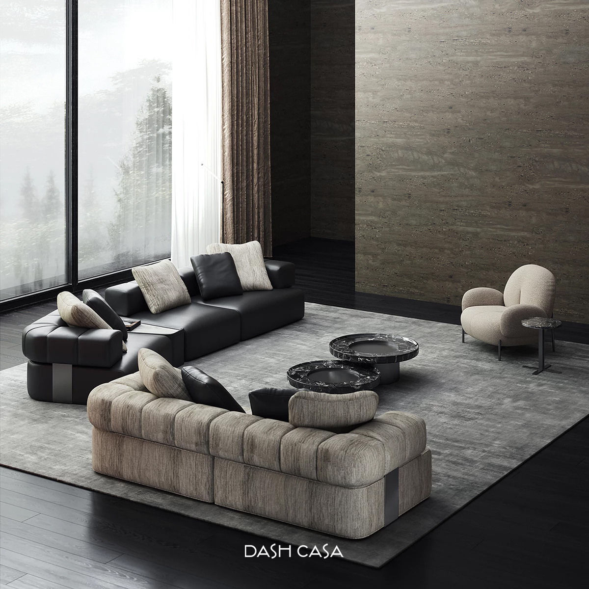 nordic modern sectional furniture sofa black living room