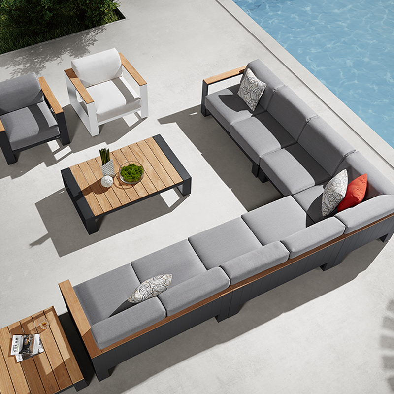 luxury large modular section alu outdoor furniture sofa