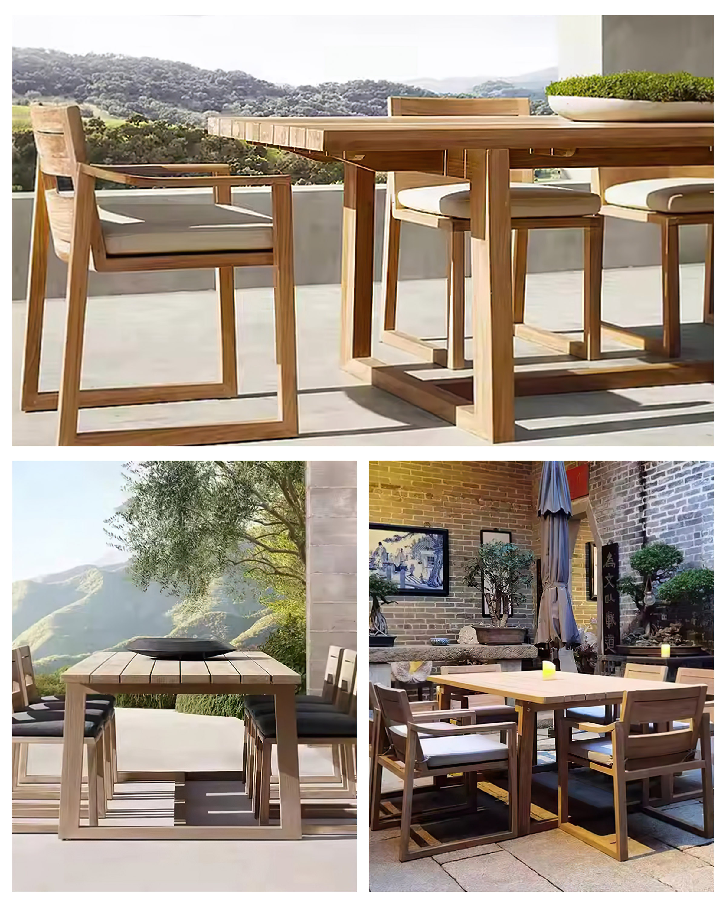 wooden garden table