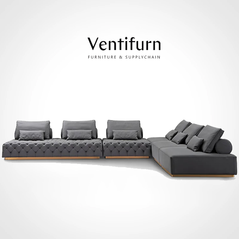 luxury leather curved sofa sets for living room