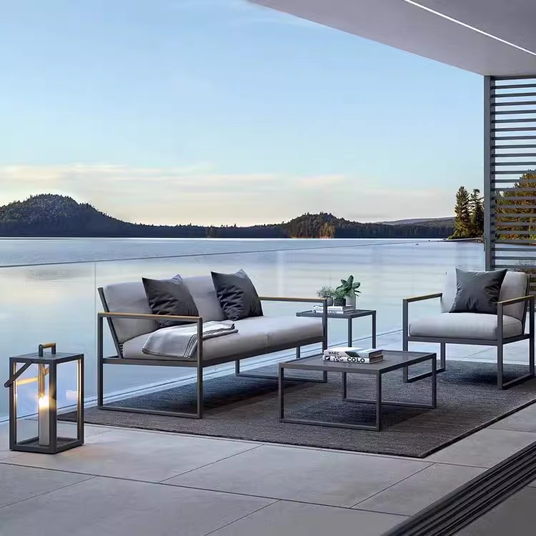 4 Seater Metal Garden Outdoor Furniture Sofa For Small Spaces