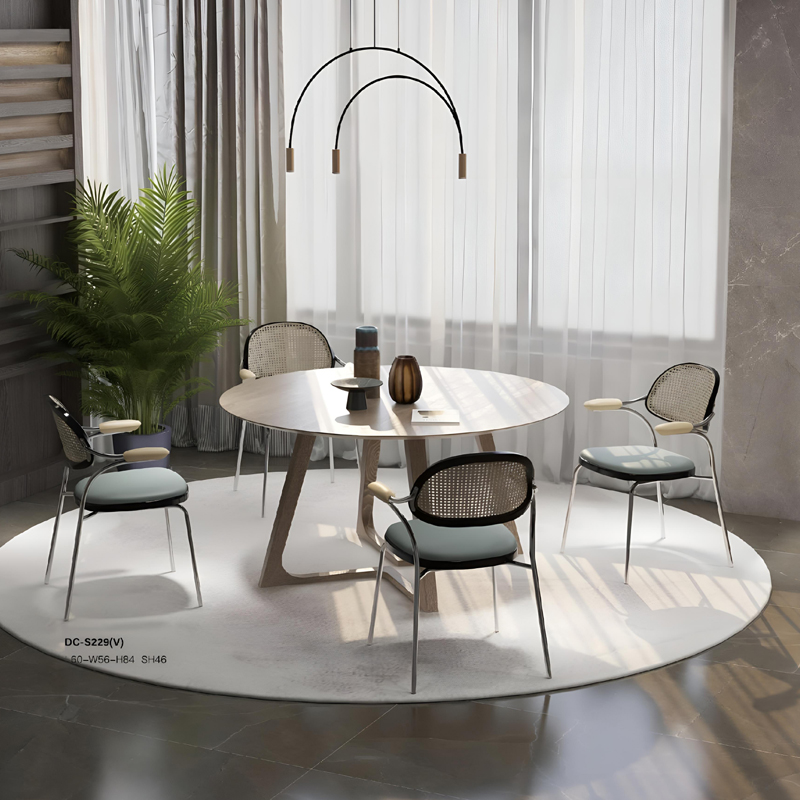 contemporary farmhouse wooden round dining table wood
