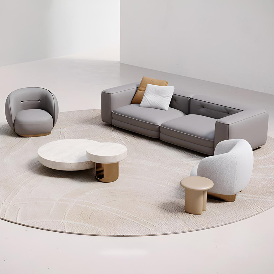 indoor living room leather furniture sofa set modern