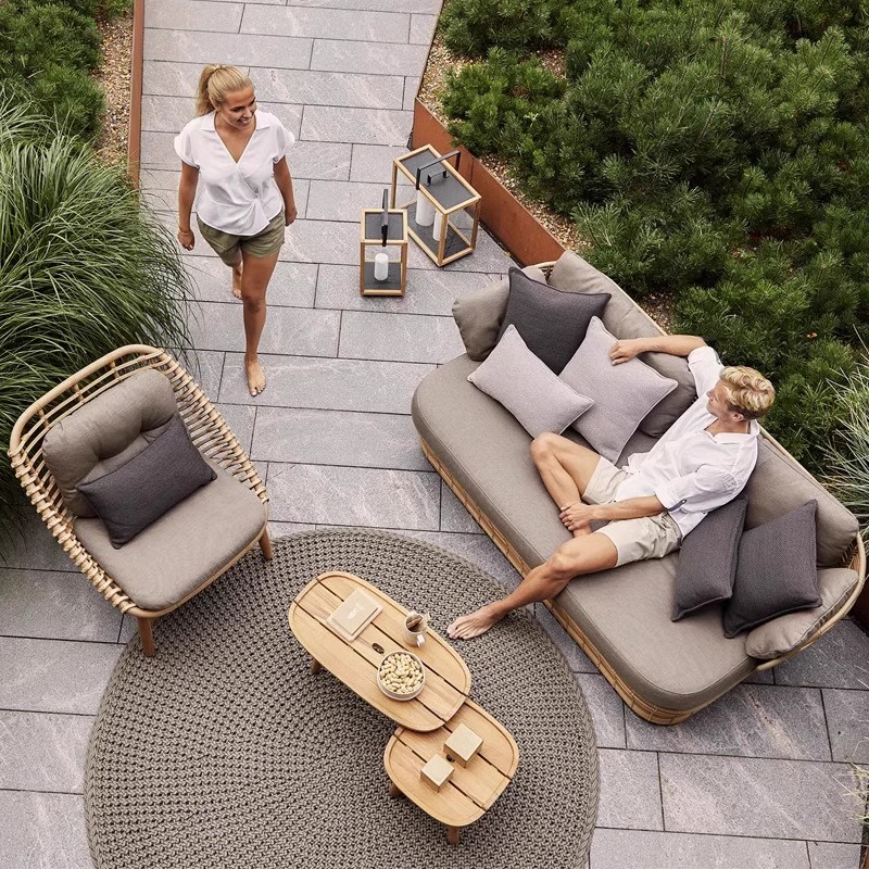 cheap grey rattan garden furniture sofa set