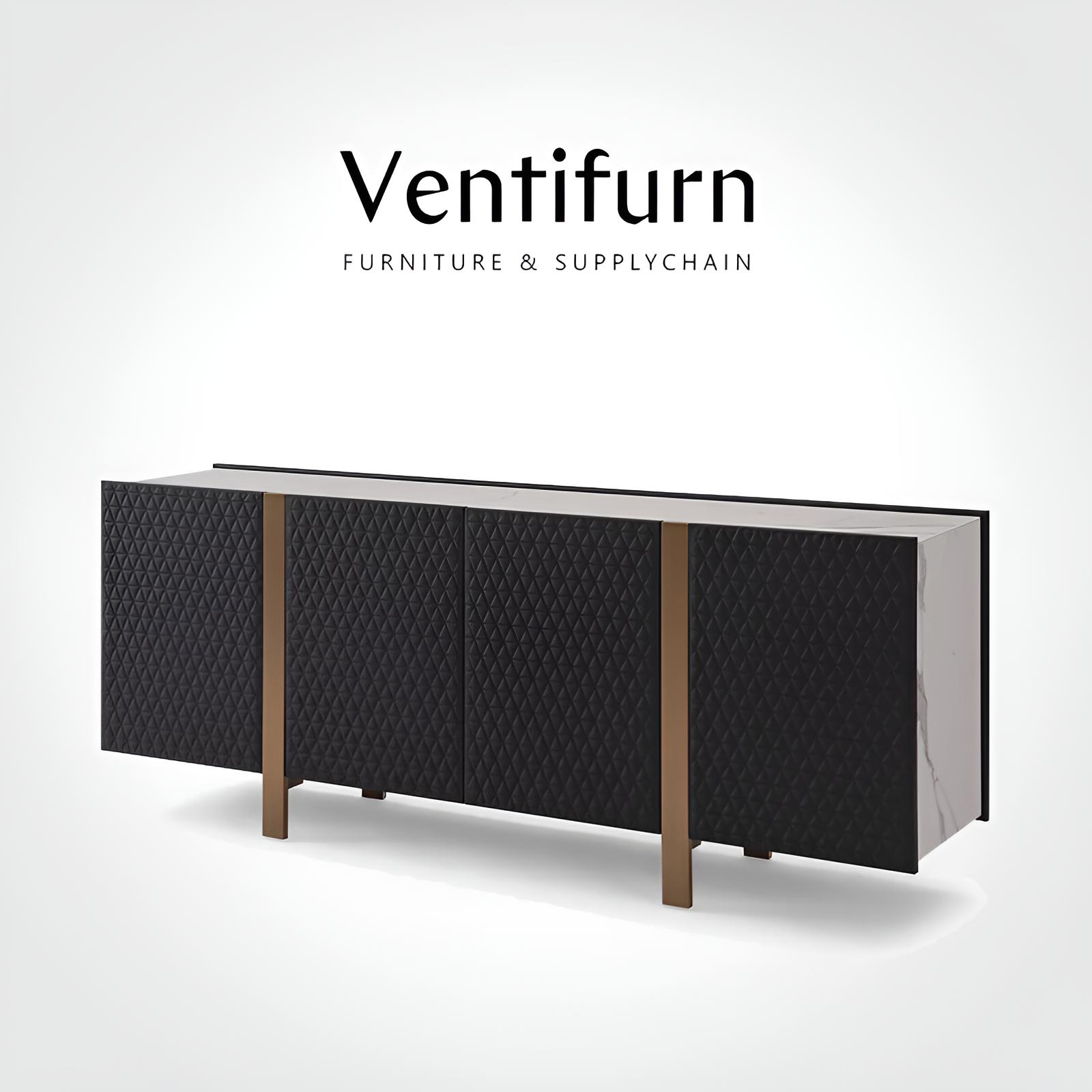 black sideboard table set for living room