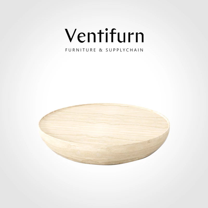 round marble travertine coffee table set living room
