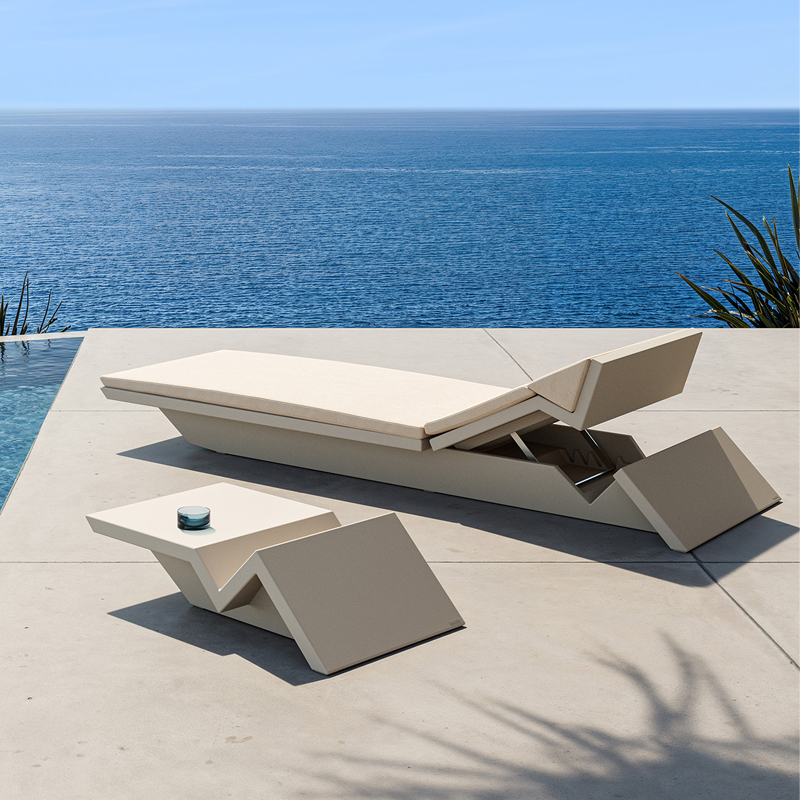 Reclining resin garden sun loungers chair