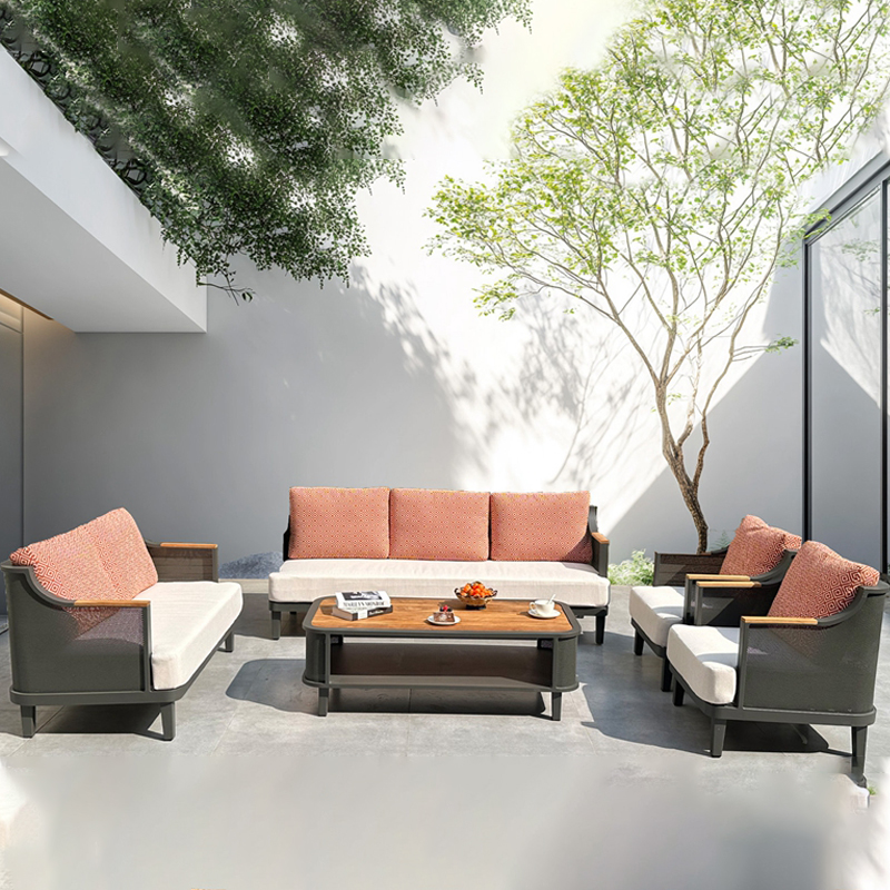 mid century modern gray outer garden patio furniture