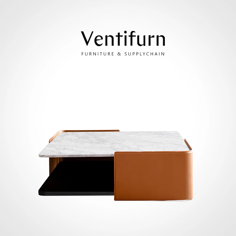 square wooden marble coffee table modern