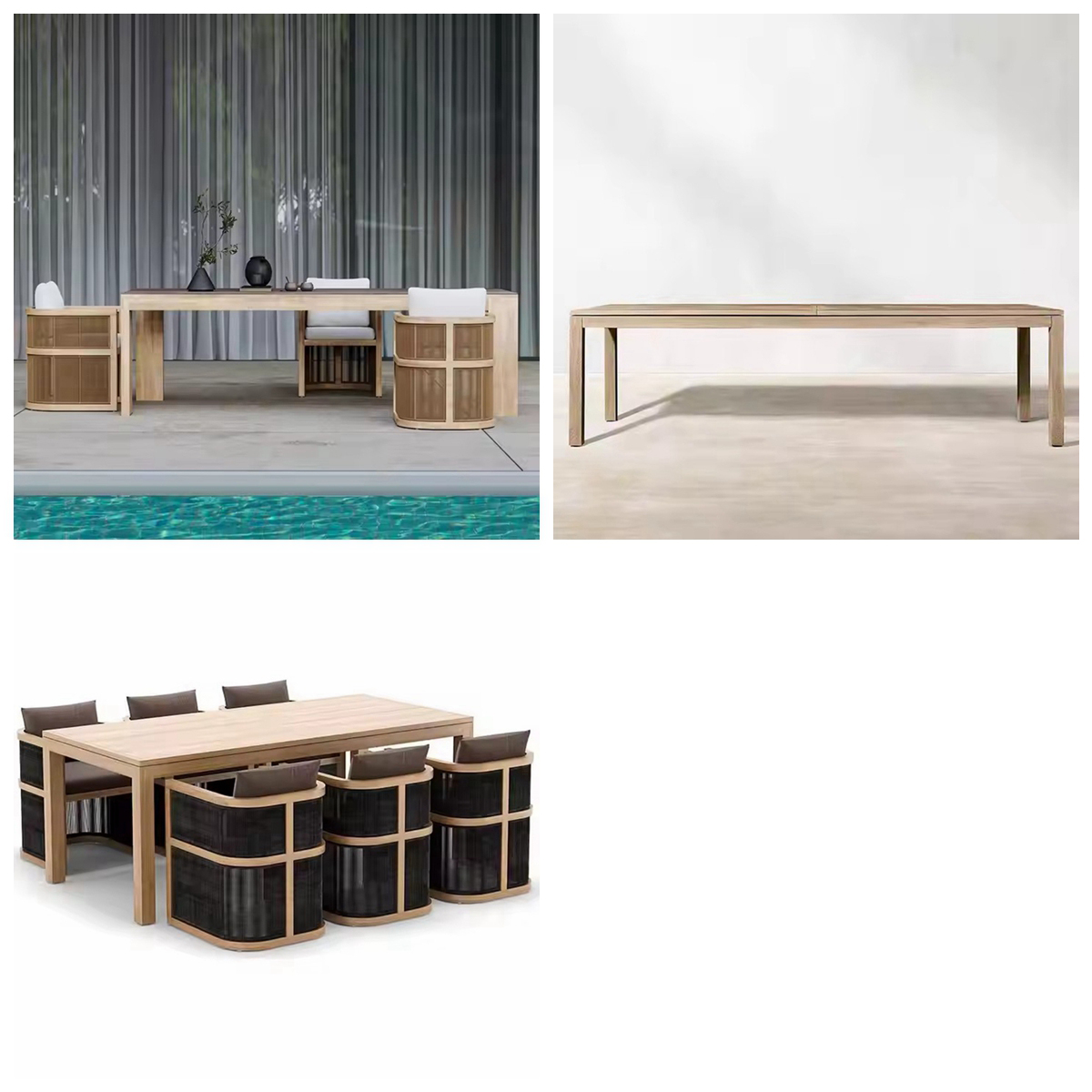 teak patio dining set (2)