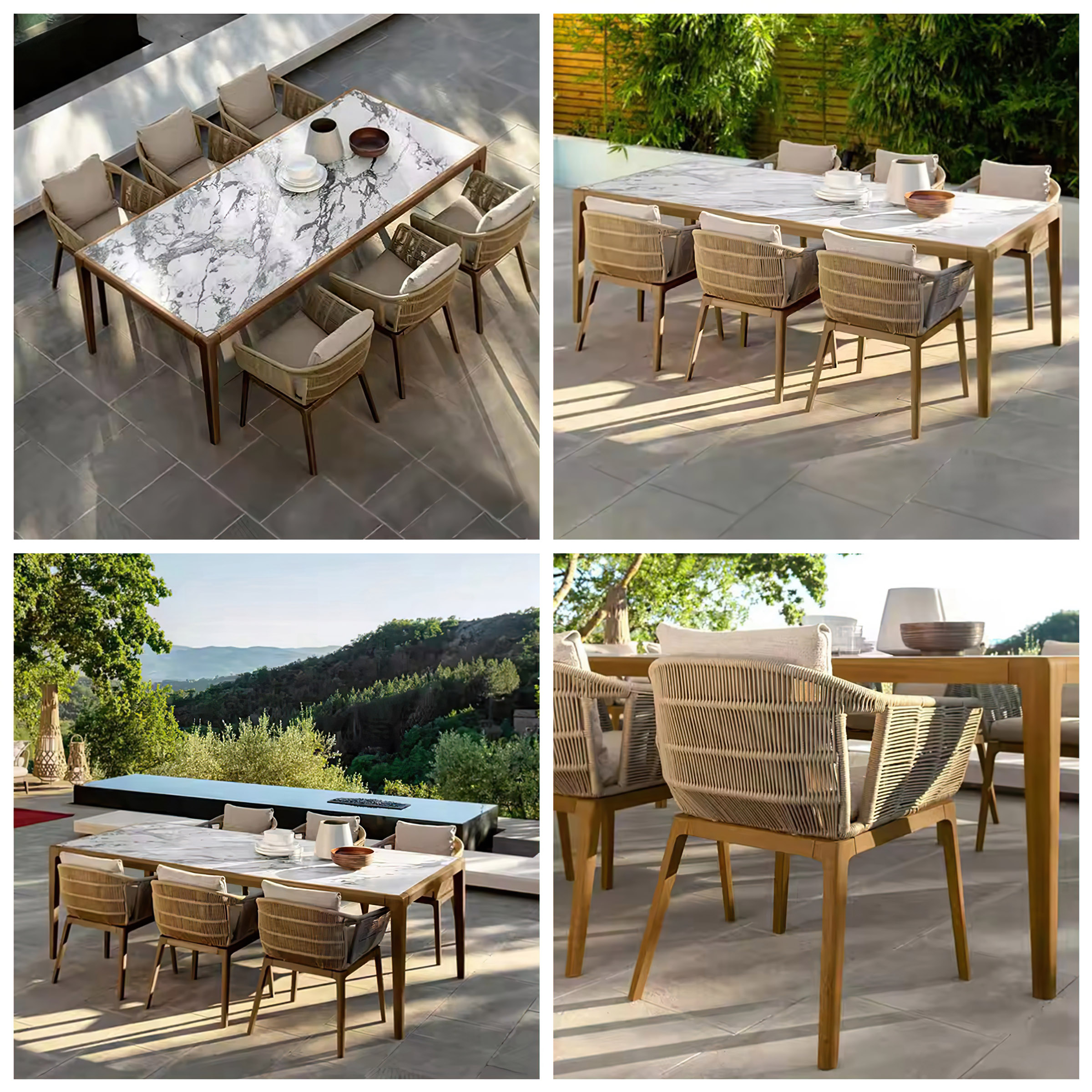 outdoor sectional with dining table