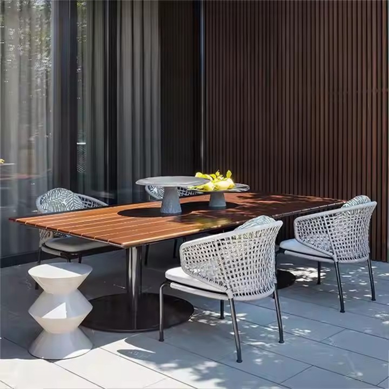 Outdoor Aluminum Patio Furniture Rope Dining Set
